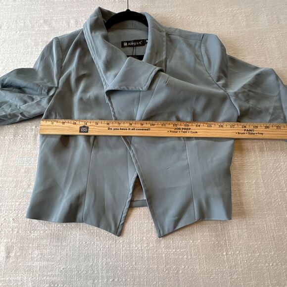 Allegra K Open Front Cardigan Jacket Work Office Business Suit Blazer Blue Sz M - Picture 14 of 16